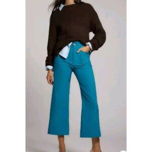 Anthropologie Teal Wide Leg Pants